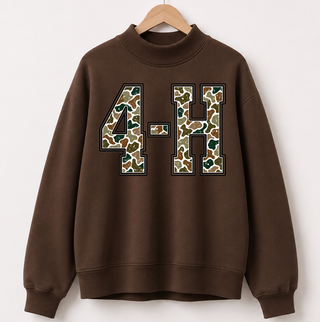 PREORDER - Camo 4-H | Chocolate | Mock Neck - **Starts Shipping 10/31**