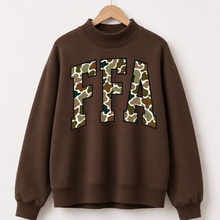 PREORDER - Camo FFA | Chocolate | Mock Neck - **Starts Shipping 10/31**