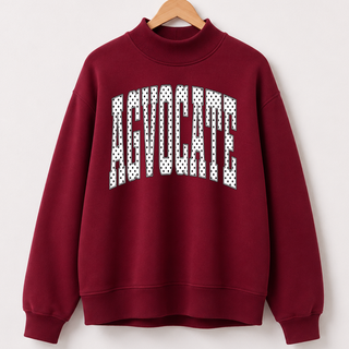 PREORDER - Agvocate Polka Dot Maroon Mock Neck - **Starts Shipping 10/31**