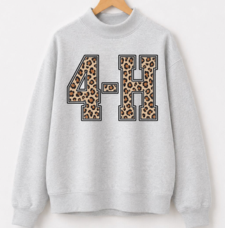 PREORDER - Cheetah 4-H | Heather Grey | Mock Neck - **Starts Shipping 10/31**