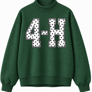 PREORDER - 4-H Polka Dot | Hunter Green | Mock Neck - **Starts Shipping 10/31**