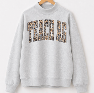 PREORDER - Cheetah Teach AG | Ash Grey| Mock Neck - **Starts Shipping 10/31**