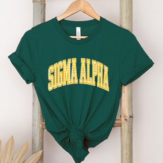 Yellow Plaid Sigma Alpha- Bella Canvas T-Shirt