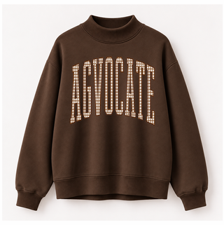 PREORDER!!! - Brown Plaid Agvocate| Chocolate | Mock Neck - **Starts Shipping 11/30**