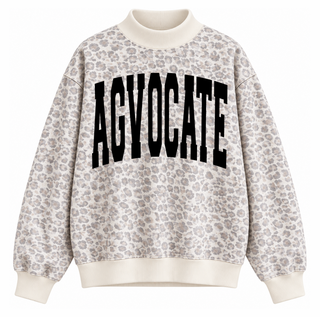 PREORDER!!! - Black Varsity Agvocate | Grey Leopard | Mock Neck - **Starts Shipping 11/30**