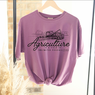 Agriculture is a Field of Unlimited Opportunities Black Ink - Comfort Colors T-Shirt (Copy)