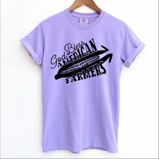 God Bless American Farmers Black Ink –  Comfort Colors T-Shirt