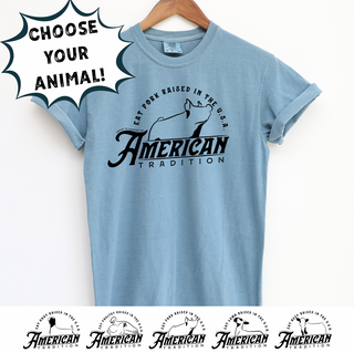 RAISED IN THE USA - CHOOSE YOUR ANIMAL – Comfort Colors T-Shirt