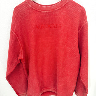 Red Monochrome Agvocate Corded Crewneck