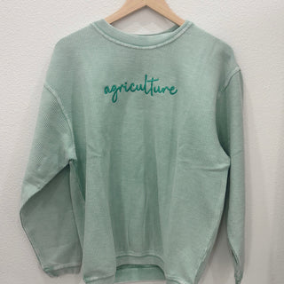Seaglass Green Agriculture Script Corded Crewneck