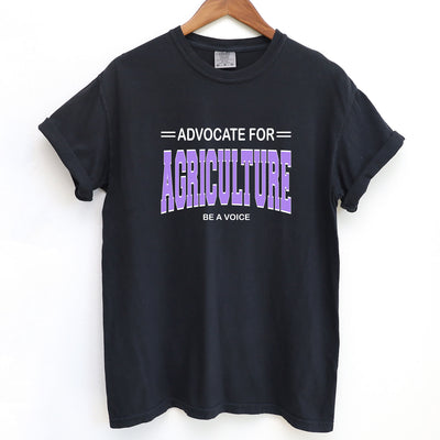 Advocate For Agriculture Be A Voice Purple Ink ComfortWash/ComfortColor T-Shirt (S-4XL) - Multiple Colors!