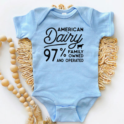 American Dairy - 97% Family Owned & Operated One Piece/T-Shirt (Newborn - Youth XL) - Multiple Colors!
