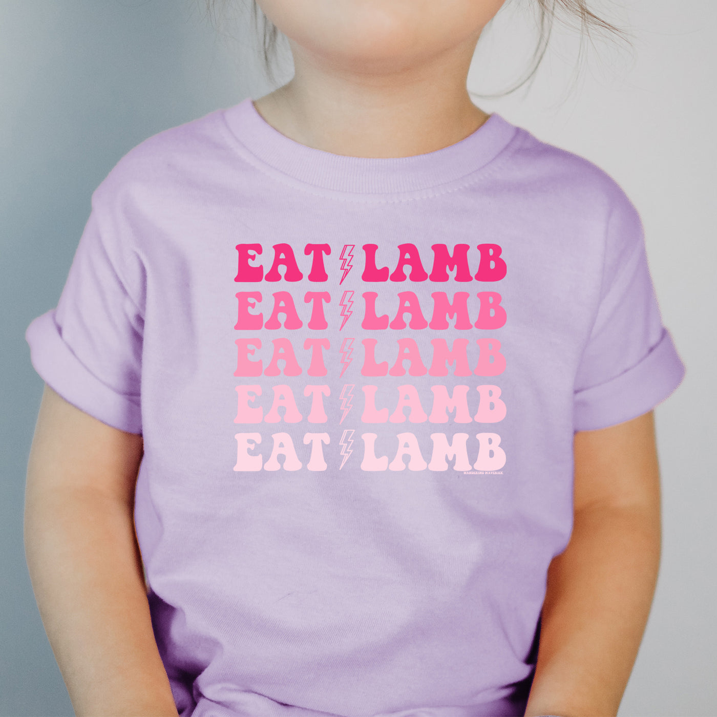 Eat Lamb Lightning Bolt Pink One Piece/T-Shirt (Newborn - Youth XL) - Multiple Colors!