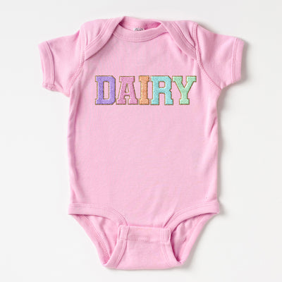 Faux Chenille Dairy One Piece/T-Shirt (Newborn - Youth XL) - Multiple Colors!