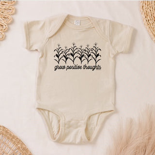 Grow Positive Thoughts - Crops One Piece/T-Shirt (Newborn - Youth XL) - Multiple Colors!