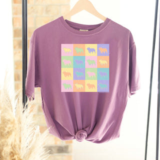 Pastel Checker Pig ComfortWash/ComfortColor T-Shirt (S-4XL) - Multiple Colors!