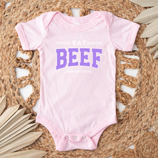 Purple Eat Beef - Support Local One Piece/T-Shirt (Newborn - Youth XL) - Multiple Colors!