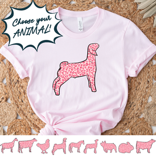 Pink Cheetah Animals - Choose your animal - Bella Canvas T-Shirt