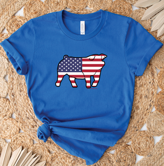 Patriotic Down Eared Pig T-Shirt (XS-4XL) - Multiple Colors!