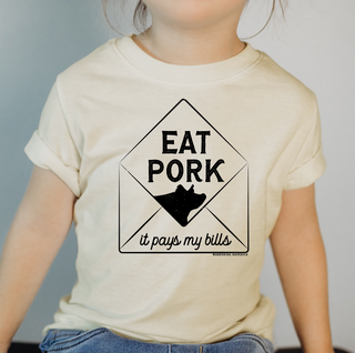 Pork Pays My Bills One Piece/T-Shirt (Newborn - Youth XL) - Multiple Colors!