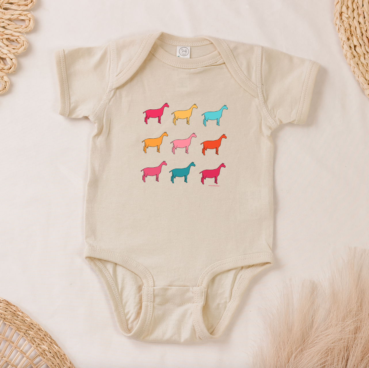 Colorful Dairy Goat One Piece/T-Shirt (Newborn - Youth XL) - Multiple Colors!