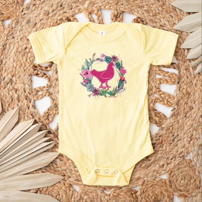 Chicken Cactus Wreath One Piece/T-Shirt (Newborn - Youth XL) - Multiple Colors!