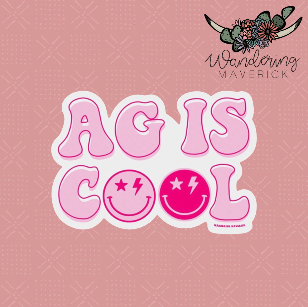 Ag Is Cool Smiley Sticker