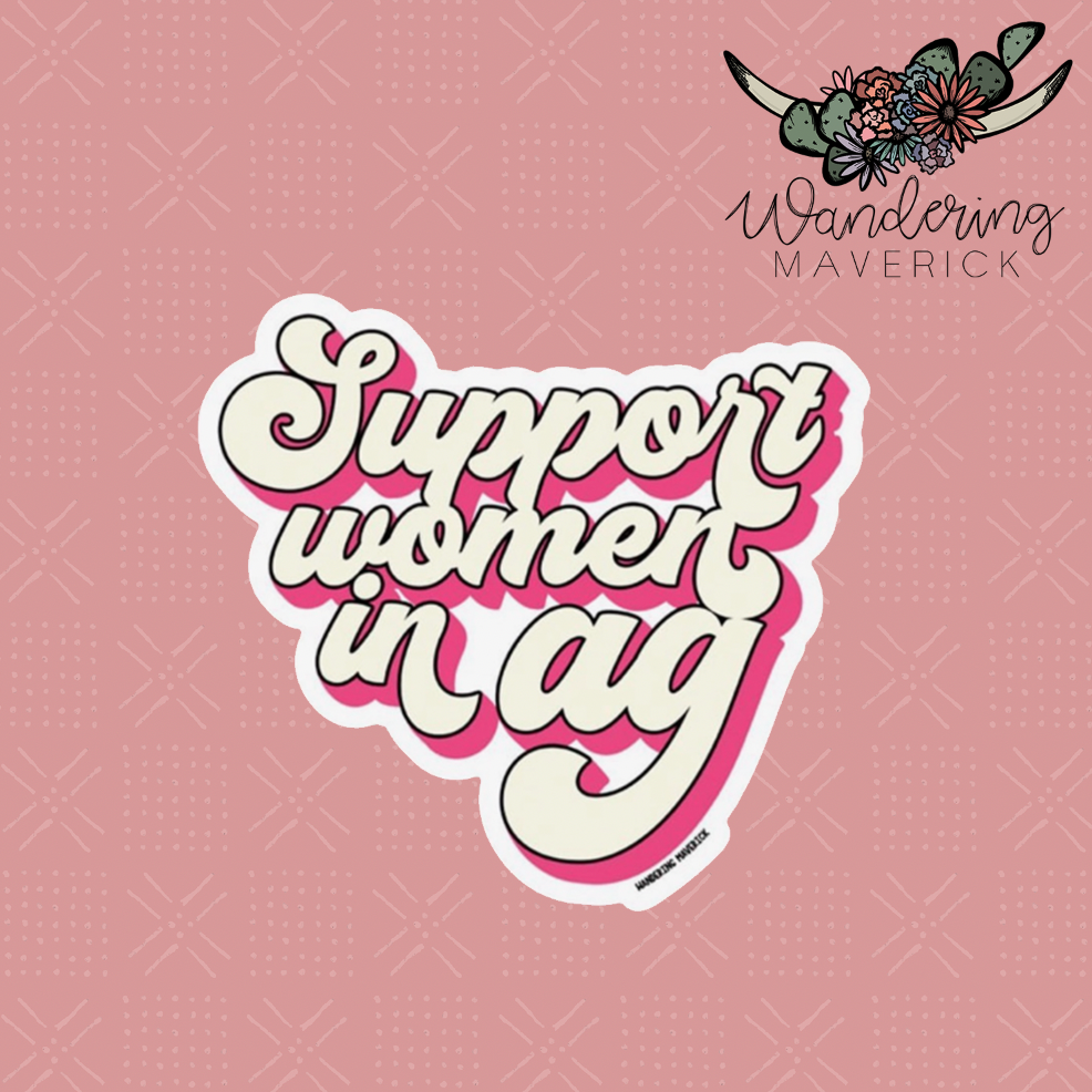 Retro Support Women in AG PINK Sticker