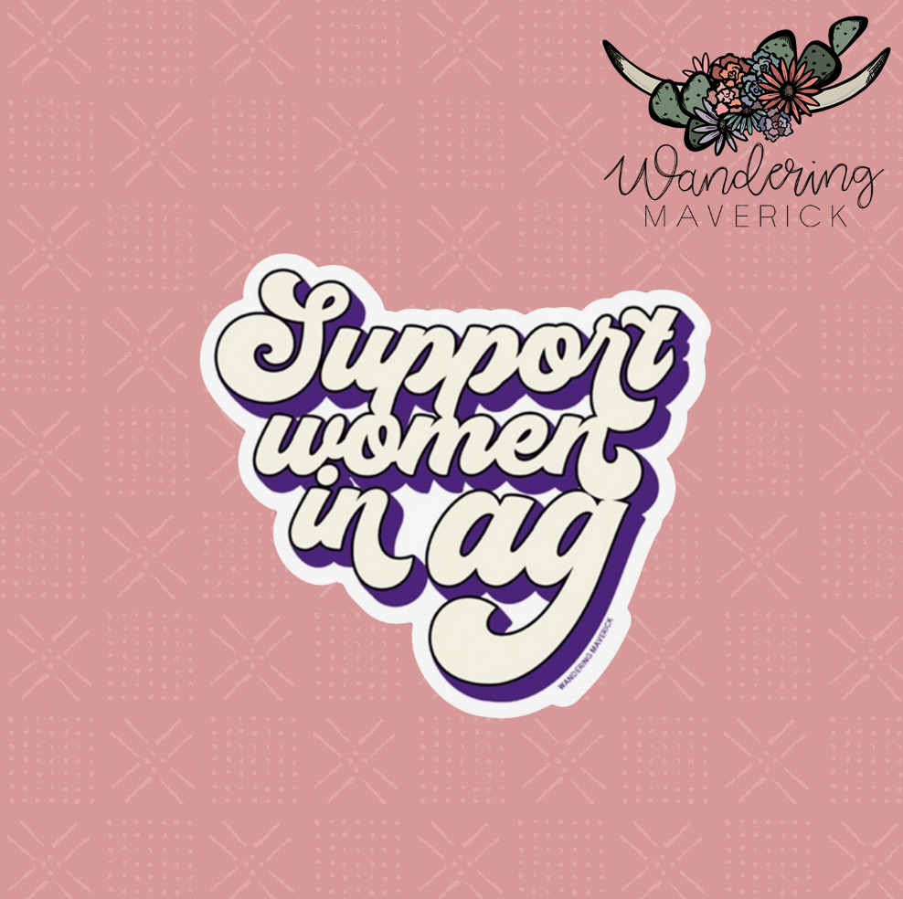 Retro Support Women in AG PURPLE Sticker