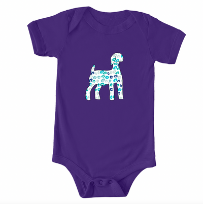 Turquoise Cheetah Goat One Piece/T-Shirt (Newborn - Youth XL) - Multiple Colors!