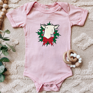 Southdown Lamb Christmas Wreath One Piece/T-Shirt (Newborn - Youth XL) - Multiple Colors!