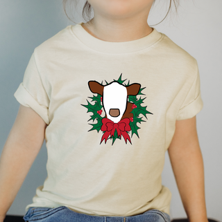 Hereford Christmas Wreath One Piece/T-Shirt (Newborn - Youth XL) - Multiple Colors!