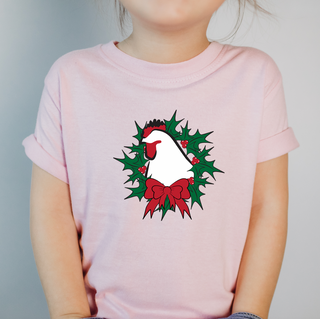 Chicken Christmas Wreath One Piece/T-Shirt (Newborn - Youth XL) - Multiple Colors!