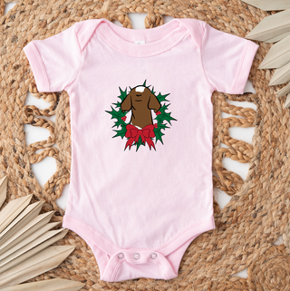 Goat Christmas Wreath One Piece/T-Shirt (Newborn - Youth XL) - Multiple Colors!