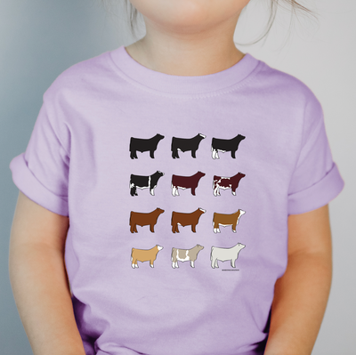 Steer Breeds One Piece/T-Shirt (Newborn - Youth XL) - Multiple Colors!