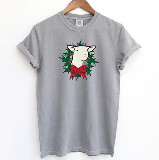 Southdown Lamb Christmas Wreath ComfortWash/ComfortColor T-Shirt (S-4XL) - Multiple Colors!