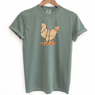 Chicken Christmas Lights ComfortWash/ComfortColor T-Shirt (S-4XL) - Multiple Colors!