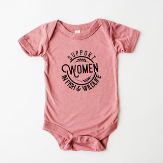 Support Women In Fish & Wildlife One Piece/T-Shirt (Newborn - Youth XL) - Multiple Colors!